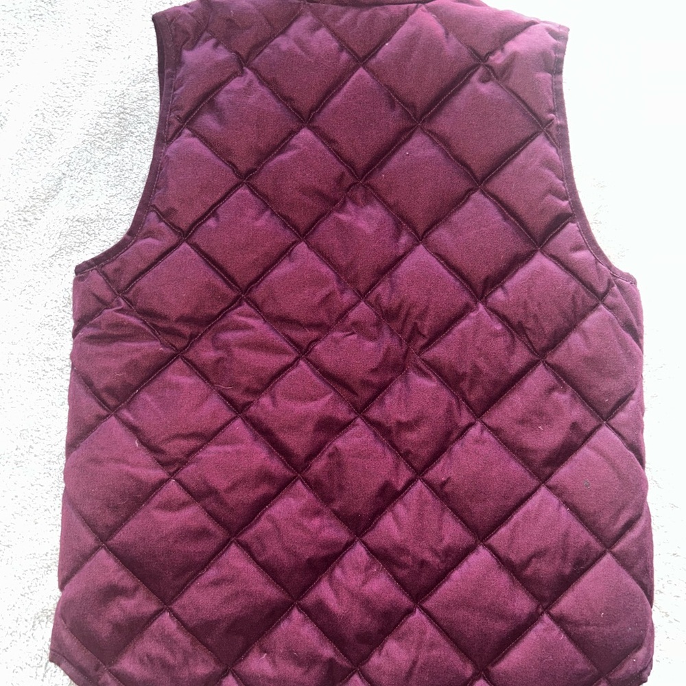 J. Crew Down filled Quilted Vest in Burgundy - Picture 2 of 4